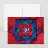 Carte Postale Monogramme Carré de surface (Devant / Derrière)