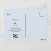 Carte Postale Monogramme contemporain Dusty Blue Enregistrer la  (Dos)