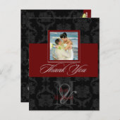 Carte Postale Monogramme Damask, Merci Photo do-it-yourself coul (Devant / Derrière)