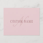 Carte Postale Monogramme d'aspect élégant | Or rose (Devant)