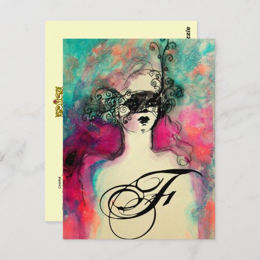 CARTE POSTALE MONOGRAMME DE CHARME (Devant / Derrière)