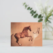 CARTE POSTALE MONOGRAMME DE CHEVAL ROUGE (Debout devant)