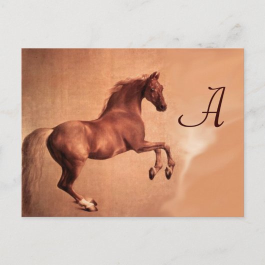 CARTE POSTALE MONOGRAMME DE CHEVAL ROUGE (Devant)