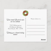 Carte Postale Monogramme de couronne de Noël Faire-part mobile (Dos)