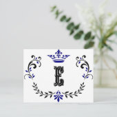 Carte Postale Monogramme de couronne 'E' (Debout devant)
