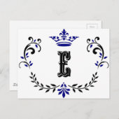 Carte Postale Monogramme de couronne 'E' (Devant / Derrière)