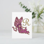 Carte Postale Monogramme de fée R (Debout devant)