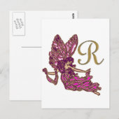 Carte Postale Monogramme de fée R (Devant / Derrière)