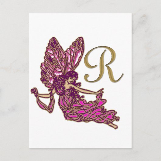 Carte Postale Monogramme de fée R (Devant)