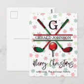 Carte Postale Monogramme de golf Joyeux Noël - Design de vacance (Devant / Derrière)