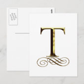 Carte Postale Monogramme de l'or" T" de VIP (Devant / Derrière)