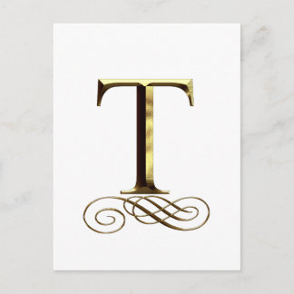 Carte Postale Monogramme de l'or" T" de VIP