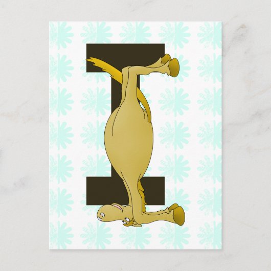 Carte Postale monogramme de poney je zazzle no shadow.png (Devant)