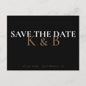 Carte Postale Monogramme de simplicité noire QR Code Enregistrer (Devant)