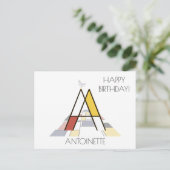 Carte Postale Monogramme de style art moderne. Lettre A (Debout devant)