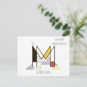 Carte Postale Monogramme de style art moderne. Lettre M (Debout devant)