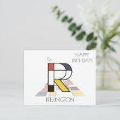 Carte Postale Monogramme de style art moderne. Lettre R (Debout devant)