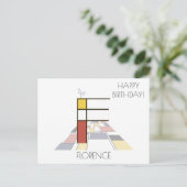 Carte Postale Monogramme de style d'art moderne. Lettre F (Debout devant)