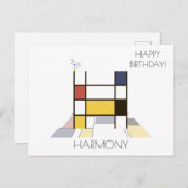 Carte Postale Monogramme de style d'art moderne. Lettre H (Devant / Derrière)