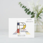 Carte Postale Monogramme de style d'art moderne. Lettre P (Debout devant)
