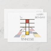 Carte Postale Monogramme de style d'art moderne. Lettre T (Devant / Derrière)