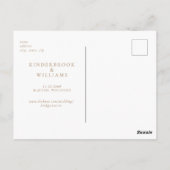 Carte Postale Monogramme d'or simple Mariage blanc Enregistrer l (Dos)