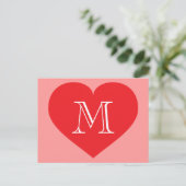 Carte Postale Monogramme du coeur rouge (Debout devant)