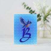 Carte Postale Monogramme élégant B initiales Bluebird (Debout devant)