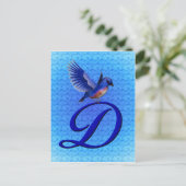Carte Postale Monogramme élégant Bluebird Initial D (Debout devant)