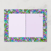 Carte Postale Monogramme Fleurs de Pensée Violette Anniversaire  (Dos)