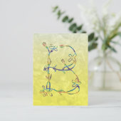 CARTE POSTALE MONOGRAMME FLORAL B (Debout devant)