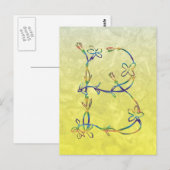 CARTE POSTALE MONOGRAMME FLORAL B (Devant / Derrière)