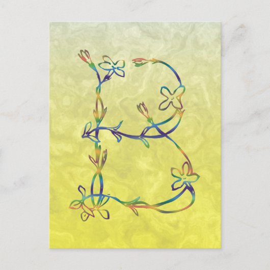 CARTE POSTALE MONOGRAMME FLORAL B (Devant)