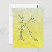 CARTE POSTALE MONOGRAMME FLORAL K (Devant / Derrière)