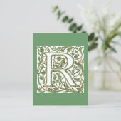 Carte Postale Monogramme Floral R (Debout devant)