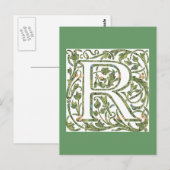 Carte Postale Monogramme Floral R (Devant / Derrière)