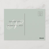 Carte Postale Monogramme Floral Rose Aquarelle Enregistrer la Da (Dos)