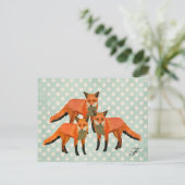 Carte postale Monogramme Foxes Ambre (Debout devant)