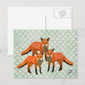 Carte postale Monogramme Foxes Ambre (Devant / Derrière)