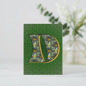 Carte Postale Monogramme Initial D Fleurs D'art (Debout devant)