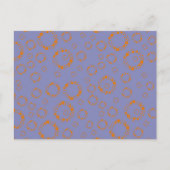 Carte Postale Monogramme initial orange violet cercles Carré (Devant)