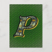 Carte postale Monogramme Initial P Black Daisies (Devant)