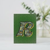 Carte postale Monogramme Initial R Black Daisies (Debout devant)