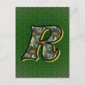 Carte postale Monogramme Initial R Black Daisies (Devant)
