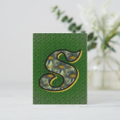 Carte postale Monogramme Initial S Black Daisies (Debout devant)