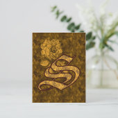 Carte postale Monogramme Initial S Gold Peony (Debout devant)