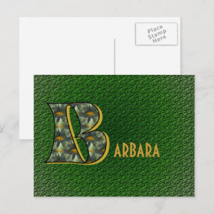 Carte Postale Monogramme Initiale B Fleurs d'Art Personnalisé