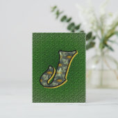 Carte Postale Monogramme Initiale J Fleurs de Marguerites Art (Debout devant)