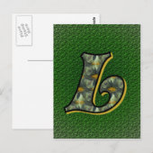 Carte Postale Monogramme Initiale L Art de Fleurs de Marguerites (Devant / Derrière)