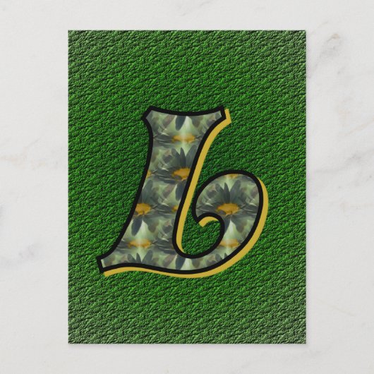 Carte Postale Monogramme Initiale L Art de Fleurs de Marguerites (Devant)